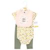 image:imageHudson Baby Unisex Baby Cotton Coverall Bodysuit and Bib Set Gentlemen 03 MonthsSage Floral Wreath