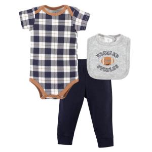 image:imageHudson Baby Unisex Baby Cotton Coverall Bodysuit and Bib Set Gentlemen 03 MonthsFootball Huddles