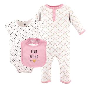 image:imageHudson Baby Unisex Baby Cotton Coverall Bodysuit and Bib Set Gentlemen 03 MonthsHeart