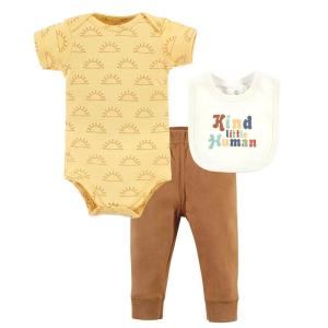 image:imageHudson Baby Unisex Baby Cotton Coverall Bodysuit and Bib Set Gentlemen 03 MonthsKind Human