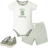 image:imageHudson Baby Unisex Baby Cotton Bodysuit Shorts and Shoe Set