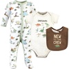 image:imageHudson Baby Unisex Cotton Sleep and Play Bodysuit and Bandana Bib SetDinosaur Adventures