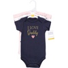 image:imageHudson Baby Baby Girls 3pc Cotton BodysuitsGirl Daddy Pink Navy