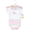 image:imageHudson Baby Baby Girls 3pc Cotton BodysuitsPink Gray Elephant