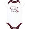 image:imageHudson Baby Baby Girls 3pc Cotton BodysuitsPlum Wildflower