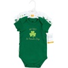 image:imageHudson Baby Baby Girls 3pc Cotton BodysuitsSt Patricks Rainbow