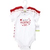 image:imageHudson Baby Baby Girls 3pc Cotton BodysuitsValentine Sweetheart