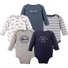 image:imageHudson Baby Basics Infant Boys Cozy Long Sleeve Bodysuits 5PackSky Explorer