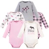 image:imageHudson Baby Basics Infant Girls Cozy Long Sleeve Bodysuits 5PackRosewood Moose