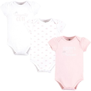 image:imageHudson Baby Baby Girls 3pc Cotton BodysuitsDaddys Princess Crown