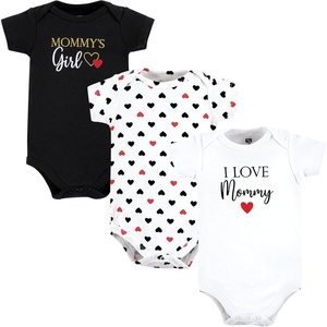 image:imageHudson Baby Baby Girls 3pc Cotton BodysuitsGirl Mommy Red Black