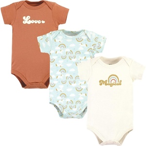 image:imageHudson Baby Baby Girls 3pc Cotton BodysuitsMagical Rainbow