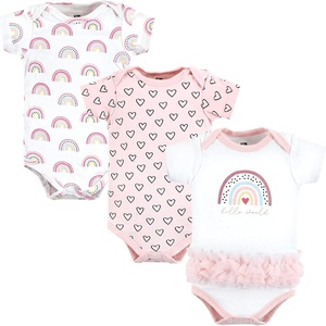 image:imageHudson Baby Baby Girls 3pc Cotton BodysuitsModern Rainbow