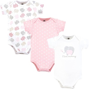 image:imageHudson Baby Baby Girls 3pc Cotton BodysuitsMulti Color Mommy Elephant