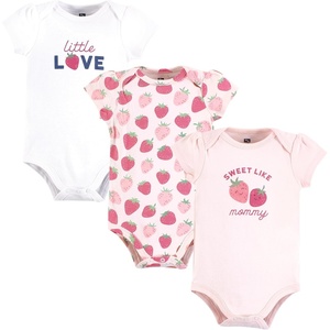 image:imageHudson Baby Baby Girls 3pc Cotton BodysuitsStrawberry Love