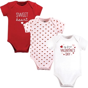 image:imageHudson Baby Baby Girls 3pc Cotton BodysuitsValentine Sweetheart