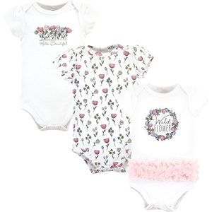 image:imageHudson Baby Baby Girls 3pc Cotton BodysuitsWild Flower Tutu