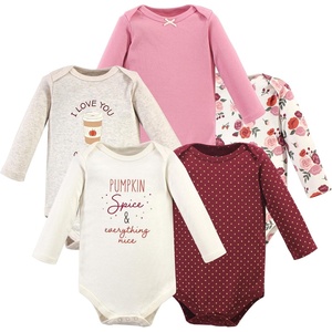 image:imageHudson Baby Basics Infant Girls Cozy Long Sleeve Bodysuits 5PackAutumn Bloom