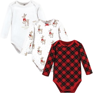 image:imageHudson Baby Basics Infant Girls Essential Long Sleeve Bodysuits 3PackHoliday Twinkle