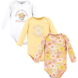 image:imageHudson Baby Basics Infant Girls Essential Long Sleeve Bodysuits 3PackPeaceful Petal Vibes