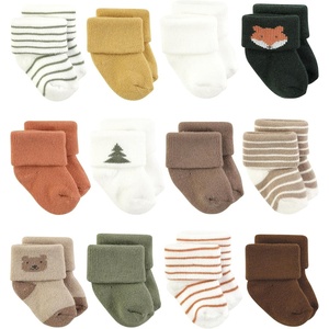 image:imageHudson Baby Basics Unisex Baby Cozy Terry Baby Sock 12PackAutumn Cub