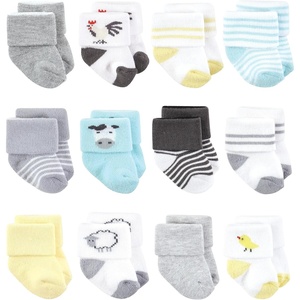 image:imageHudson Baby Basics Unisex Baby Cozy Terry Baby Sock 12PackBarnyard Gray