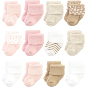 image:imageHudson Baby Basics Unisex Baby Cozy Terry Baby Sock 12PackBlush Safari