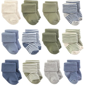 image:imageHudson Baby Basics Unisex Baby Cozy Terry Baby Sock 12PackCoastal Stripe