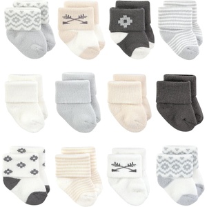 image:imageHudson Baby Basics Unisex Baby Cozy Terry Baby Sock 12PackDesert Geo
