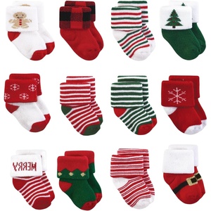 image:imageHudson Baby Basics Unisex Baby Cozy Terry Baby Sock 12PackFestive Countdown