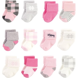 image:imageHudson Baby Basics Unisex Baby Cozy Terry Baby Sock 12PackForest Blossom