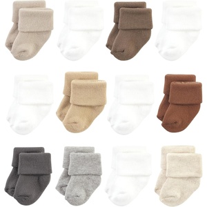 image:imageHudson Baby Basics Unisex Baby Cozy Terry Baby Sock 12PackNatural Comfort