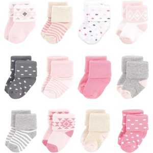image:imageHudson Baby Basics Unisex Baby Cozy Terry Baby Sock 12PackRose Desert Geo