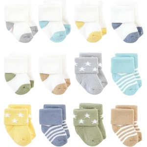 image:imageHudson Baby Basics Unisex Baby Cozy Terry Baby Sock 12PackStellar Blue