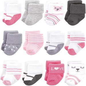 image:imageHudson Baby Basics Unisex Baby Cozy Terry Baby Sock 12PackSweet Bear Friends