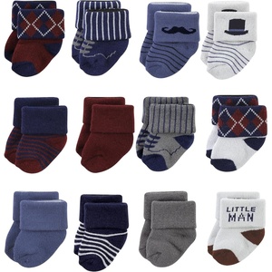 image:imageHudson Baby Basics Unisex Baby Cozy Terry Baby Sock 12PackTiny Gentleman