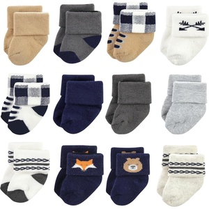 image:imageHudson Baby Basics Unisex Baby Cozy Terry Baby Sock 12PackWoodland Explorer