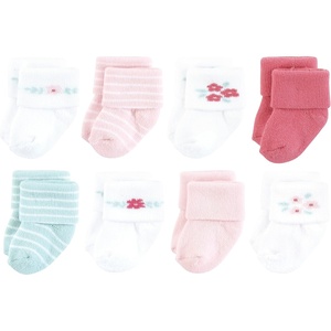 image:imageHudson Baby Basics Unisex Baby Cozy Terry Socks 8PackBlossom Petals