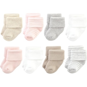 image:imageHudson Baby Basics Unisex Baby Cozy Terry Socks 8PackBlush Cloud Stripes
