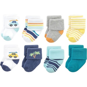 image:imageHudson Baby Basics Unisex Baby Cozy Terry Socks 8PackCoastal Cruiser