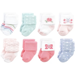 image:imageHudson Baby Basics Unisex Baby Cozy Terry Socks 8PackFluttering Pastels