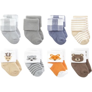 image:imageHudson Baby Basics Unisex Baby Cozy Terry Socks 8PackForest Friends