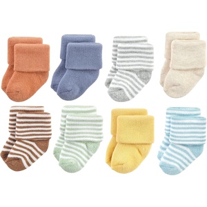image:imageHudson Baby Basics Unisex Baby Cozy Terry Socks 8PackGentle Earth Hues