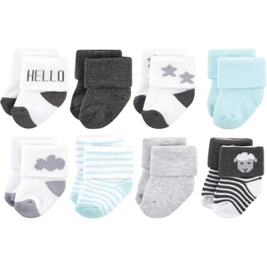 image:imageHudson Baby Basics Unisex Baby Cozy Terry Socks 8PackGentle Lambs