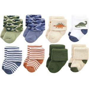 image:imageHudson Baby Basics Unisex Baby Cozy Terry Socks 8PackJurassic Journey