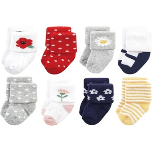 image:imageHudson Baby Basics Unisex Baby Cozy Terry Socks 8PackMeadow Bloom