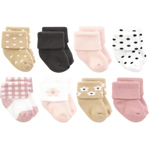 image:imageHudson Baby Basics Unisex Baby Cozy Terry Socks 8PackPetal Bloom