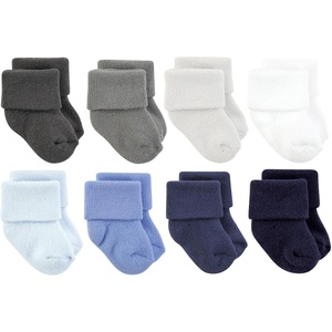 image:imageHudson Baby Basics Unisex Baby Cozy Terry Socks 8PackSky Stone