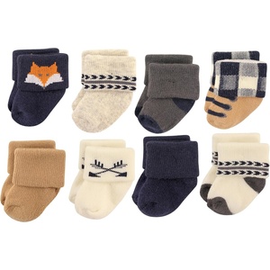 image:imageHudson Baby Basics Unisex Baby Cozy Terry Socks 8PackWoodland Green