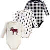 image:imageHudson Baby Basics Infant Boys Essential Long Sleeve Bodysuits 3PackWoodland Wonder